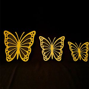 2 Layered Black and Yellow Butterfly's - Set of 3