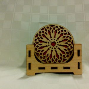 6 Decorative coasters with holder